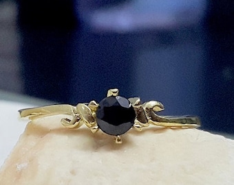 Black Onyx Ring: 14k Gold Filled Gemstone Stacking Ring