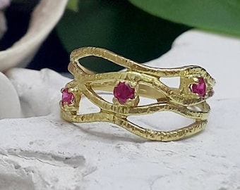 Ruby Stacking Ring: 14k Gold Filled Gemstone Ring