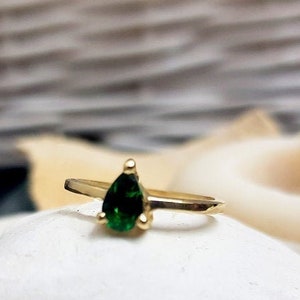 Emerald Stacking Ring: 14k Gold Filled May Birthstone
