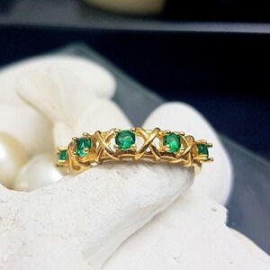Dainty 14k Gold Filled Emerald Ring - May Birthstone
