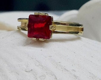 Ruby Ring: 14k Gold Filled Stacking Ring, July Birthstone