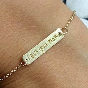 Pulseira de barra, pulseira de corrente de amor, pulseira de charme, pulseira de ouro, pulseira de amizade, pulseira de carta