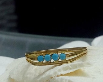 Multi Gemstones Ring, Turquoise Ring ,December Birthstone, Everyday Ring, Delicate Ring, Bezel Ring, Slim Band, Simple Jewelry