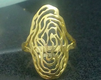 14k Gold Filled Filigree Ring: Vintage Floral Lace Design