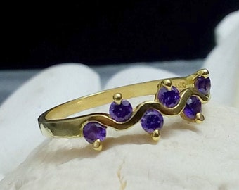 14k Gold Filled Amethyst Ring: February Birthstone Stacking Ring