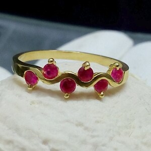 Multi Gemstones Ring, Gold Ruby Ring ,December Birthstone ,Everyday Ring, Delicate Ring, Bezel Ring, Slim Band, Simple Jewelry