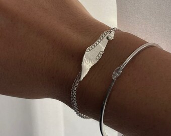 Israel Map Bracelet: 925 Sterling Silver Jewish Land Link