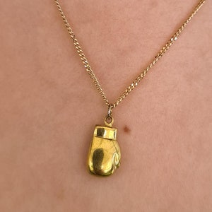 ゴールドボクシンググローブペンダント：14Kゴールドフィルドスポーツネックレス