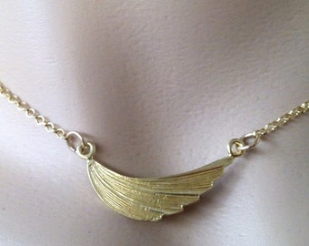 Gold tiny feather, feather necklace, gold necklace, feather jewelry, gold pendant, delicate necklace, gold fill necklace