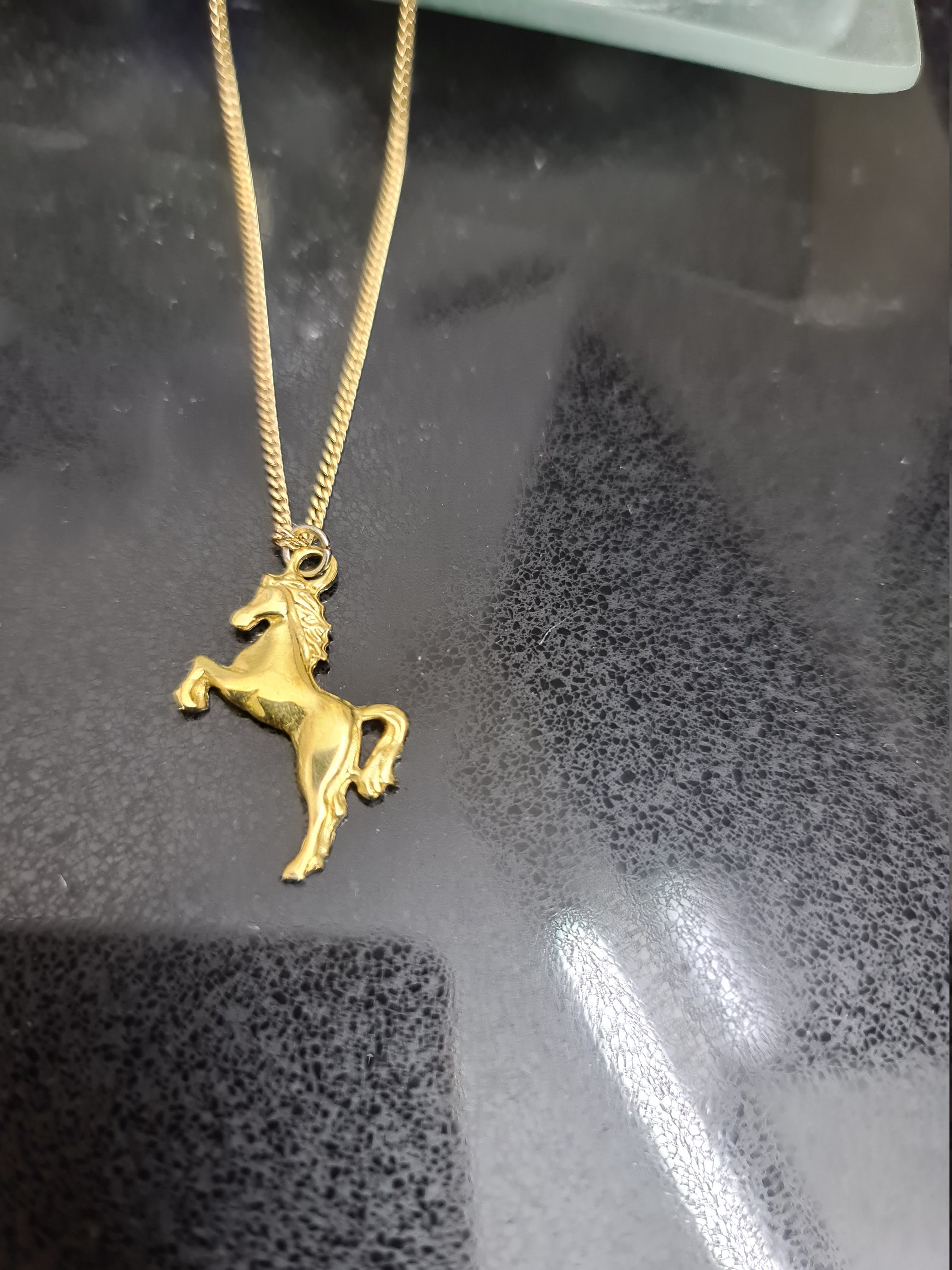 Delicate Horse Necklace Gold Horse Pendant Kids Jewelry Etsy UK