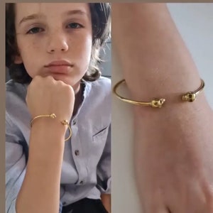 14K Gold Filled Totenkopf Armreif: Gothic Unisex Armband