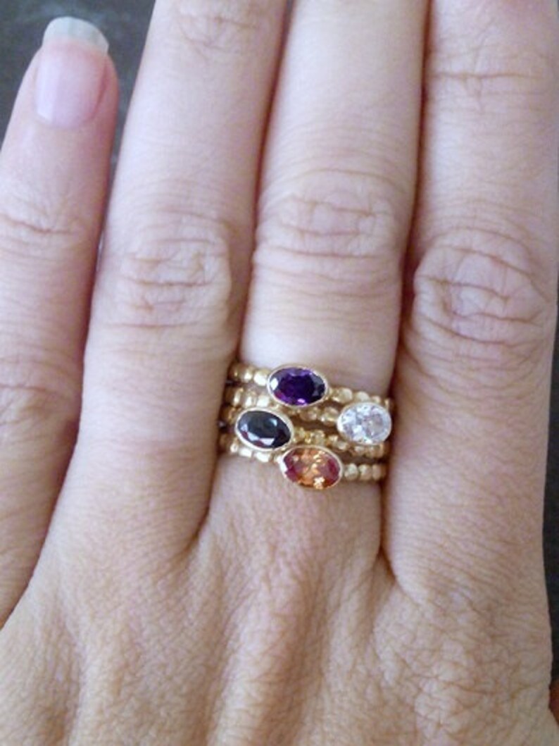 SALE!Clear quartz ring,stack ring,Engagement oval ring,gemstone ring,April birthstone ring,gold band ring,birthday ring