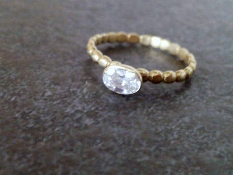 SALE!Clear quartz ring,stack ring,Engagement oval ring,gemstone ring,April birthstone ring,gold band ring,birthday ring