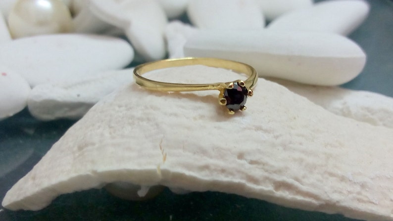 SALE Tiny Onyx Ring,Stack Ring,February Birthstone Ring,Gold Ring,Cute Ring,Dainty Ring,Black Ring,Prong Set