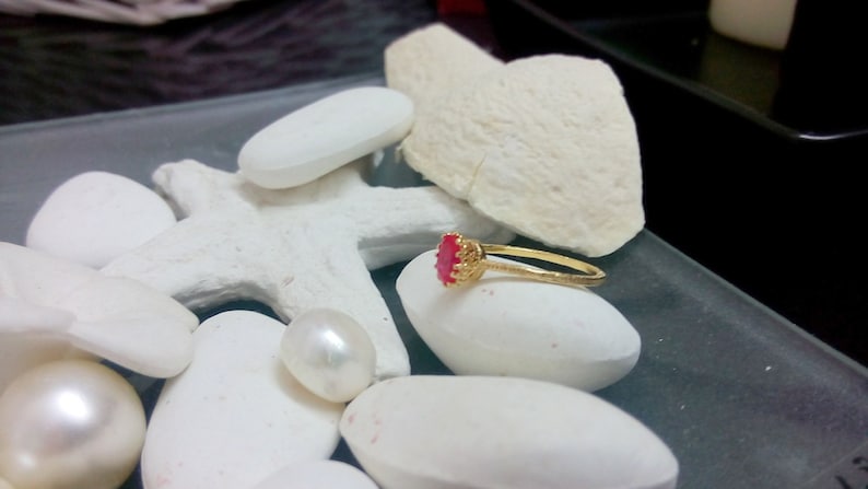 July birthstone ring,Stacking Ring Thin Stackable Ring,Vintage Ring,Gemstone Ring SALE Ruby Ring,Gold Ring Fuchsia Ring,Bridal Ring