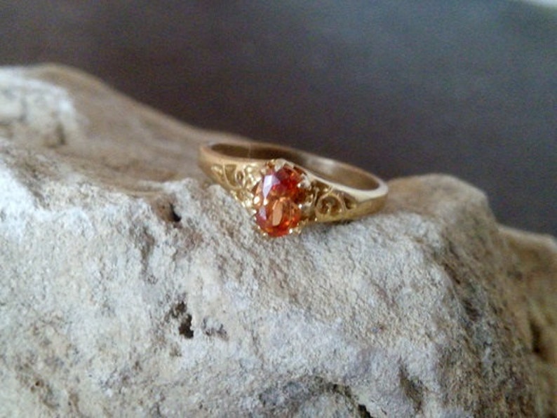 Dainty prong ring, Delicate ring, Citrine ring, gold ring, gemstone ring, yellow ring, Citrine jewelry, bridal ring, wedding ring image 2
