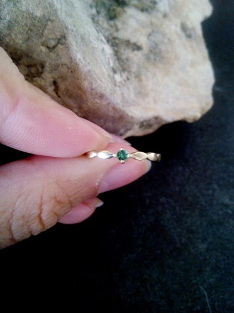 SALE Cute emerald ring tiny gemstone ring slim band simple | Etsy