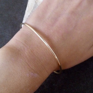 14K Gold Filled Bangle: Delicate Stacking Bracelet