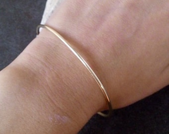 14K Gold Filled Bangle: Delicate Stacking Bracelet