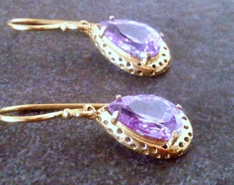 Lavender Amethyst earrings, dangle earrings, Chandelier earrings, light purple earrings, Drop earrings