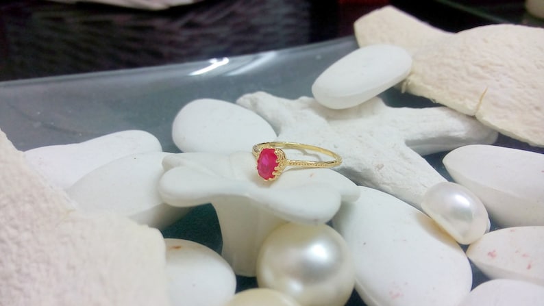 July birthstone ring,Stacking Ring Thin Stackable Ring,Vintage Ring,Gemstone Ring SALE Ruby Ring,Gold Ring Fuchsia Ring,Bridal Ring