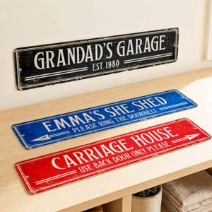 Personalisiertes Metallschild, benutzerdefiniertes Textschild, 12 Farben optional