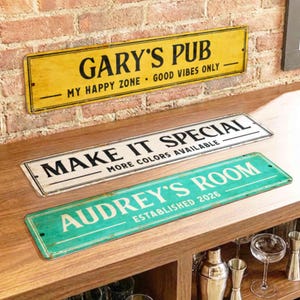 Cartello in metallo in stile rustico, testo personalizzato, decorazione murale moderna per casa/garage/ufficio/regalo