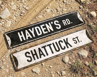 Custom Street Sign, Retro Personalized Name Aluminum Plaque Family Gate Fence Art Gift