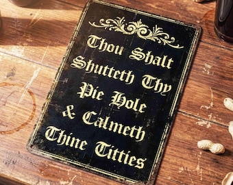 Gothic Metal Sign Personalized Sarcastic Dark Humor Room Decor Gag Gift