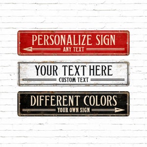 Custom Text Sign, Personalized Road Signs, Rustic Signs, Custom Street Sign, Metal Sign, Directional Sign, Vintage Decor, Personalized Gifts