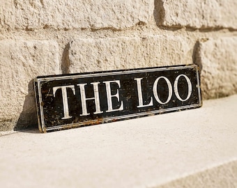 The Loo Metal Sign - Funny Bathroom Wall Decor Modern Restroom Door Plaque