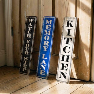 Custom Vertical Metal Sign, Personalized Tall Wall Plaque, Rustic Farmhouse Kitchen or Porch Decor