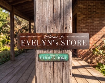 Custom Outdoor Metal Sign, Personalized Aluminum Garden Cabin Porch Plaque Decor