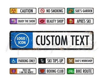 Custom Text and Any Symbol, Personalized Metal Sign