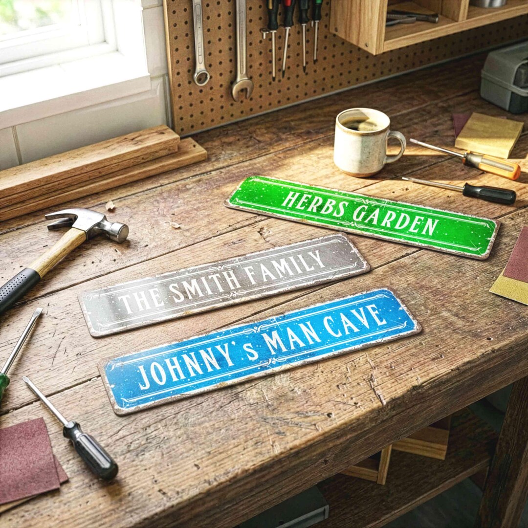 Personalized Street Sign Custom Metal Name Plaque Vintage Wall Décor - Etsy