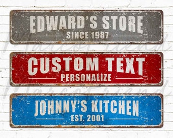 Custom Text Sign, Metal Wall Sign, Personalized Gifts