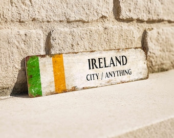 Custom Ireland Flag Metal Sign Personalized Aluminum Irish Heritage Home Bar Decor Gift