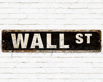 US Wall Street Metal Sign – Stock Trading Décor for Home & Office