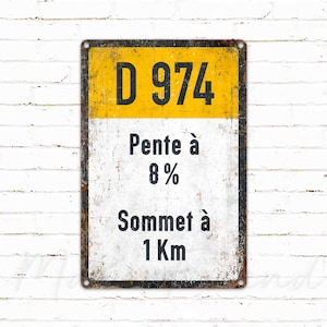 Mont Ventoux, Vintage Stijl Fietsen Road Metal Sign, D974, Bike Garage, Cadeau voor fietser, Cyclist Gift