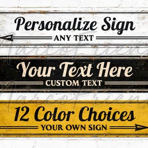 Custom Text Sign, Arrow Sign, Directional, 12 Color Choices, Personalized Gifts