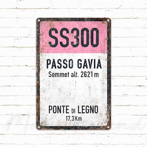 SS300 Passo Gavia Cycling Metal Sign - Vintage Style Gift