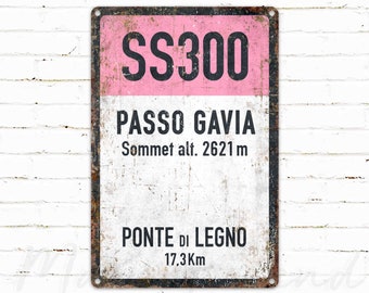 SS300 Passo Gavia Cycling Metal Sign - Vintage Style Gift