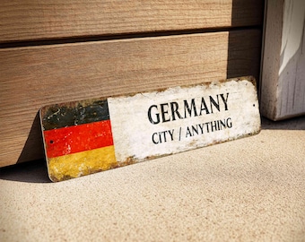 Custom Germany Flag Metal Sign, Personalized Rustic German Heritage Wall Decor Gift