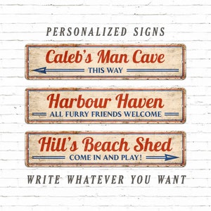 Custom Text, Metal Sign, Arrow Sign, Personalized Gifts, Directional Wall Decor