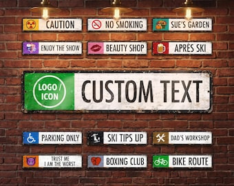 Custom Text Metal Sign Personalized Aluminum Room Door Wall Decor Gift