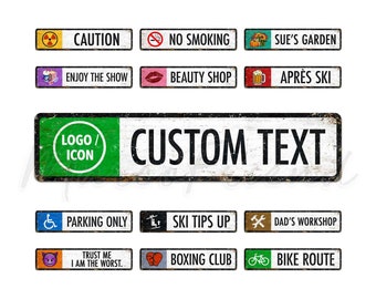 Custom Text & Symbols Metal Sign, Personalized Office Sign, Shop Sign
