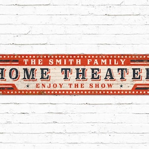 Custom Metal Sign, Theater Sign, Cinema Sign, Welcome Sign, Living Room Decor, Home Decor, Studio Decor