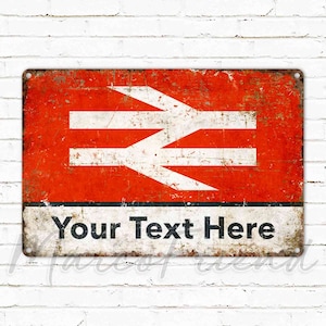 Railway Station Sign, Custom Metal Sign, Personalied Gifts