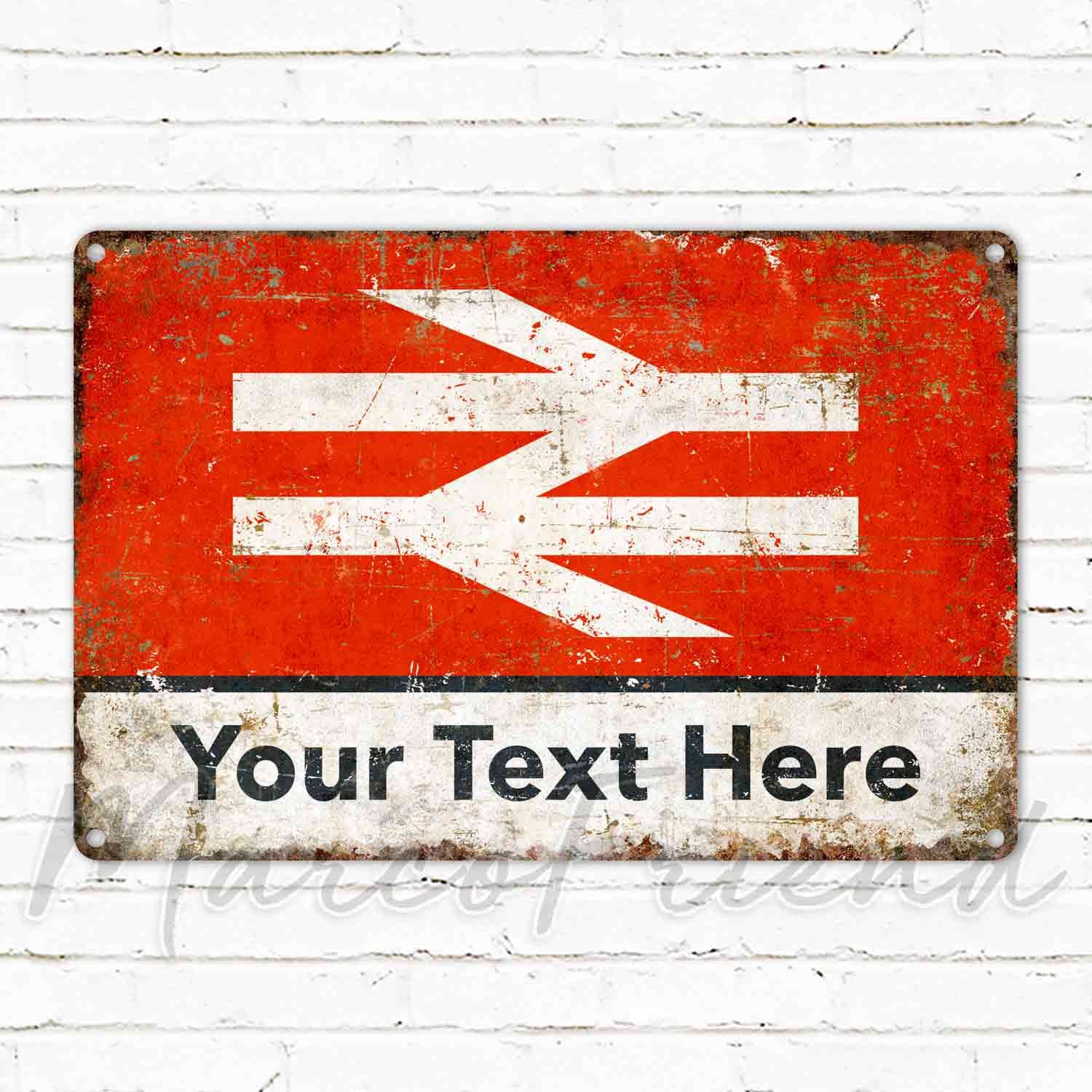 Personalised Metal Railway Station Sign Custom Gift Etsy