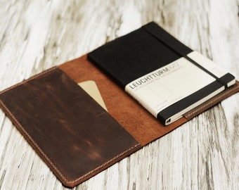 Distressed Leder Leuchtturm1917 Cover, A5 Notizbuchhülle, Portfolio Agenda Cover Tagebuch Cover Personalisiert, Handmade 305L